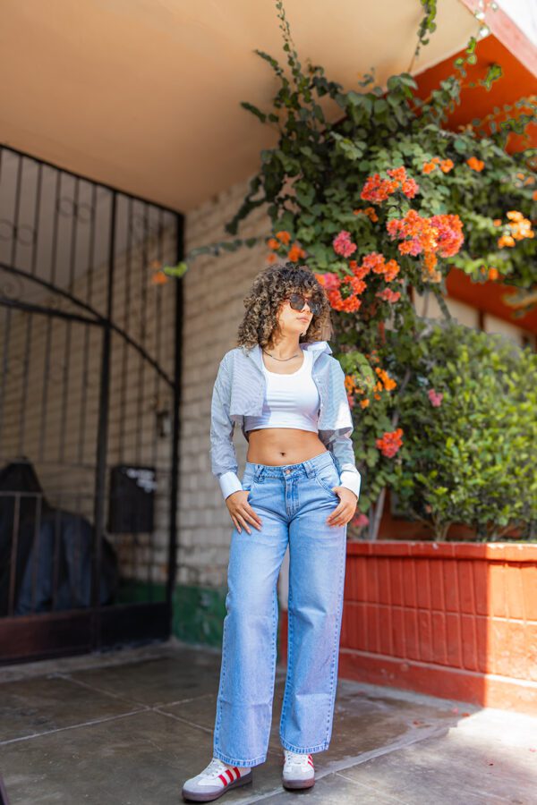 Wide leg tiro medio