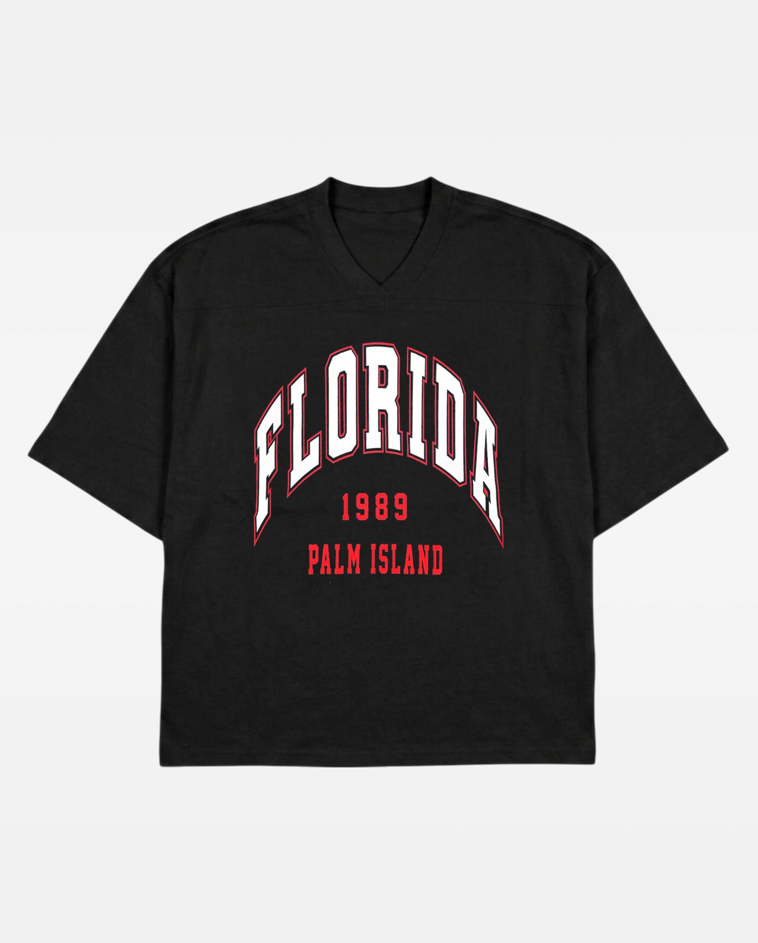 Polo Boxy 4M Florida Palm Island - Negro